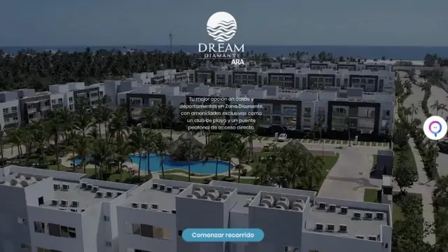 Pantalla de inicio del recorrido de Dream Diamante Acapulco en Koppi