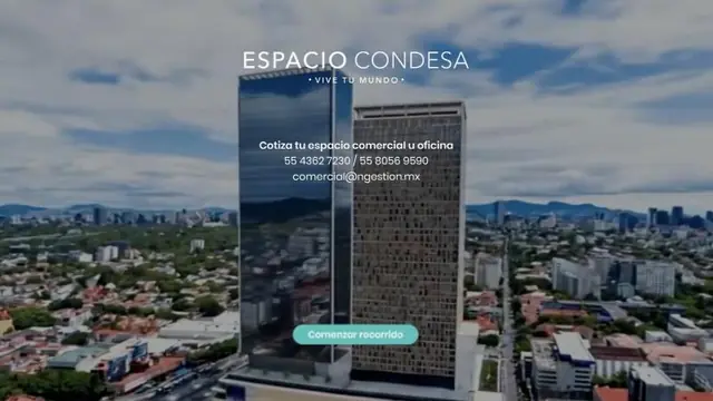 Pantalla de inicio del recorrido de Espacio Condesa en Koppi
