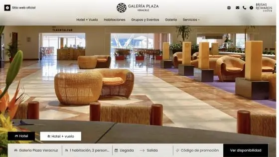 Pantalla de inicio del recorrido de Galería Plaza Veracruz en Koppi