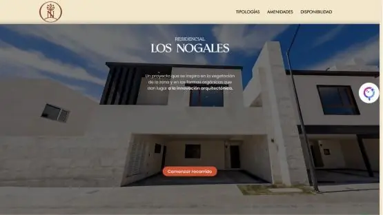 Pantalla de inicio del recorrido de Los Nogales en Koppi