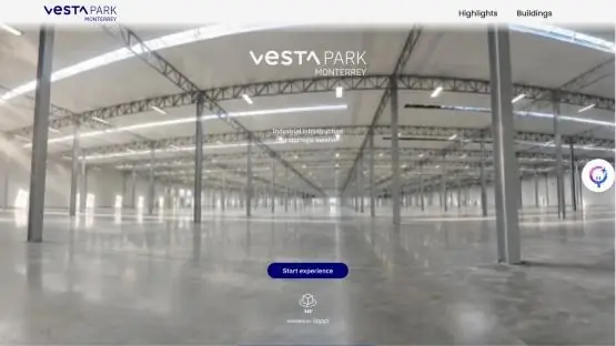 Pantalla de inicio del recorrido de Monterrey Park en Koppi