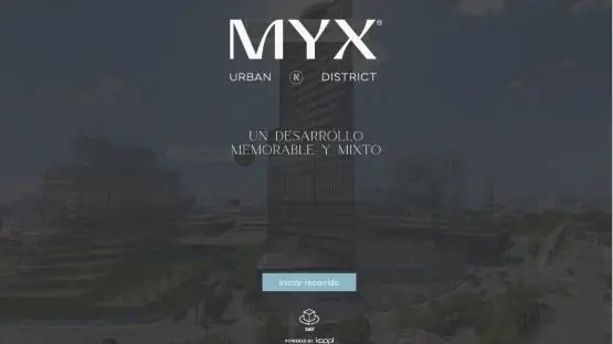 Pantalla de inicio del recorrido de Myx en Koppi