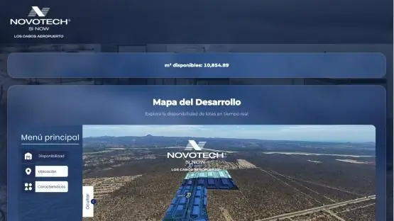 Pantalla de inicio del recorrido de Novotech Los Cabos en Koppi