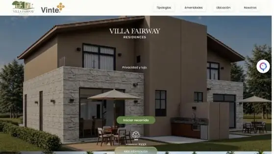 Pantalla de inicio del recorrido de Villa Fairway en Koppi