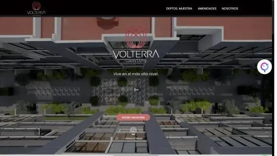 Pantalla de inicio del recorrido de Volterra en Koppi