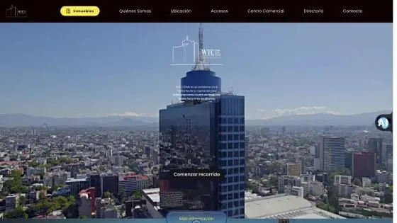 Pantalla de inicio del recorrido de World Trade Center en Koppi